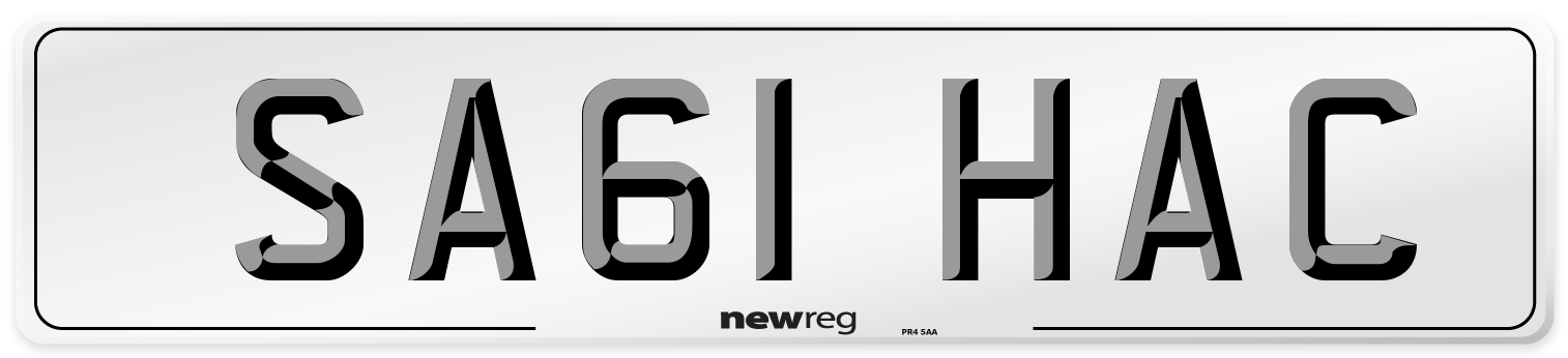 SA61 HAC Number Plate from New Reg